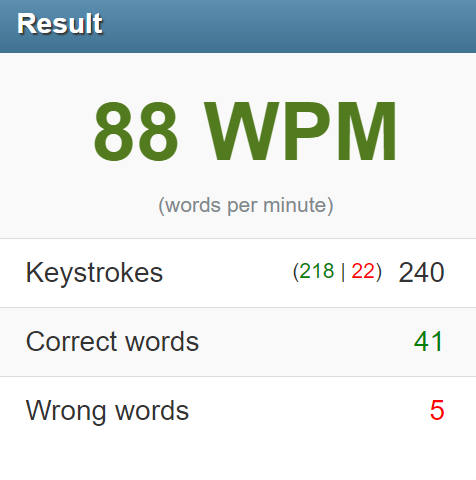 My typing test speed over one month. - image 1 - student project