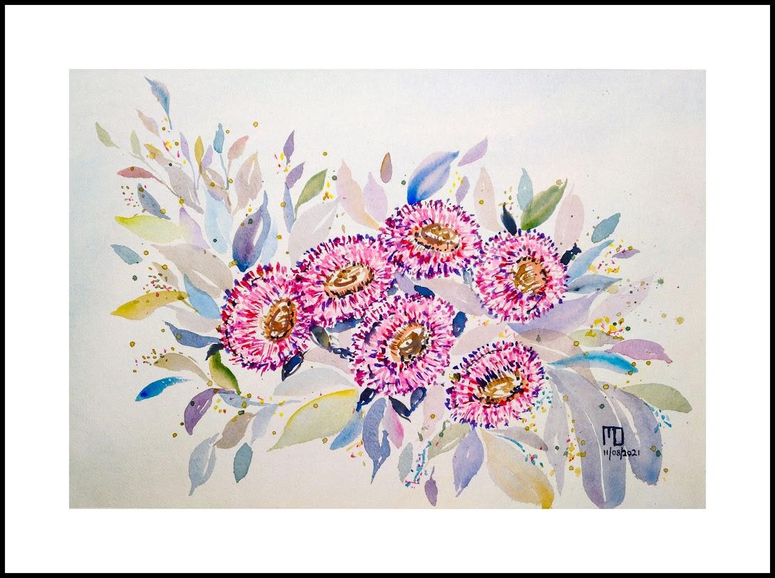 Flowers layering technique & Negative Painting - image 2 - student project