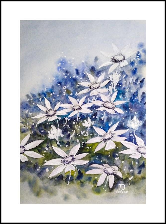 Flowers layering technique & Negative Painting - image 1 - student project