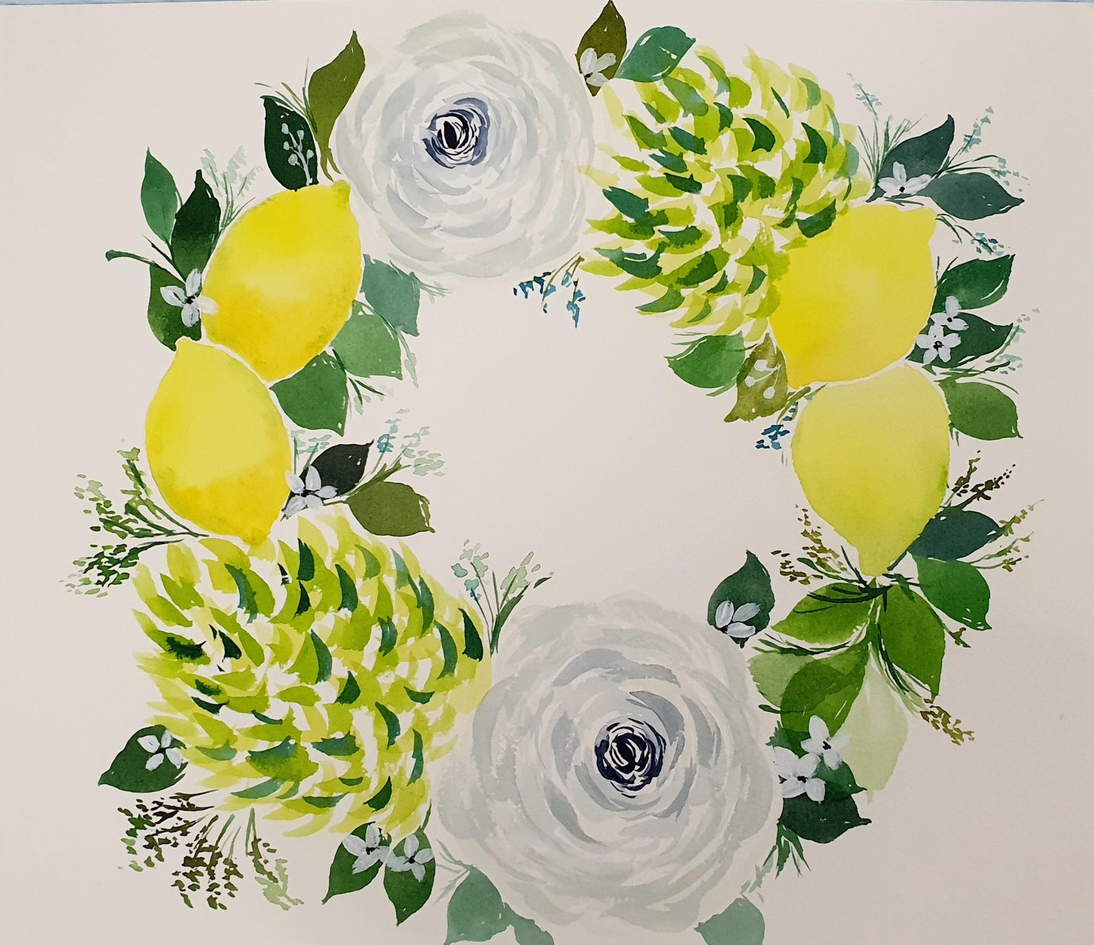 Watercolor Fruits and Florals Wreaths - image 5 - student project