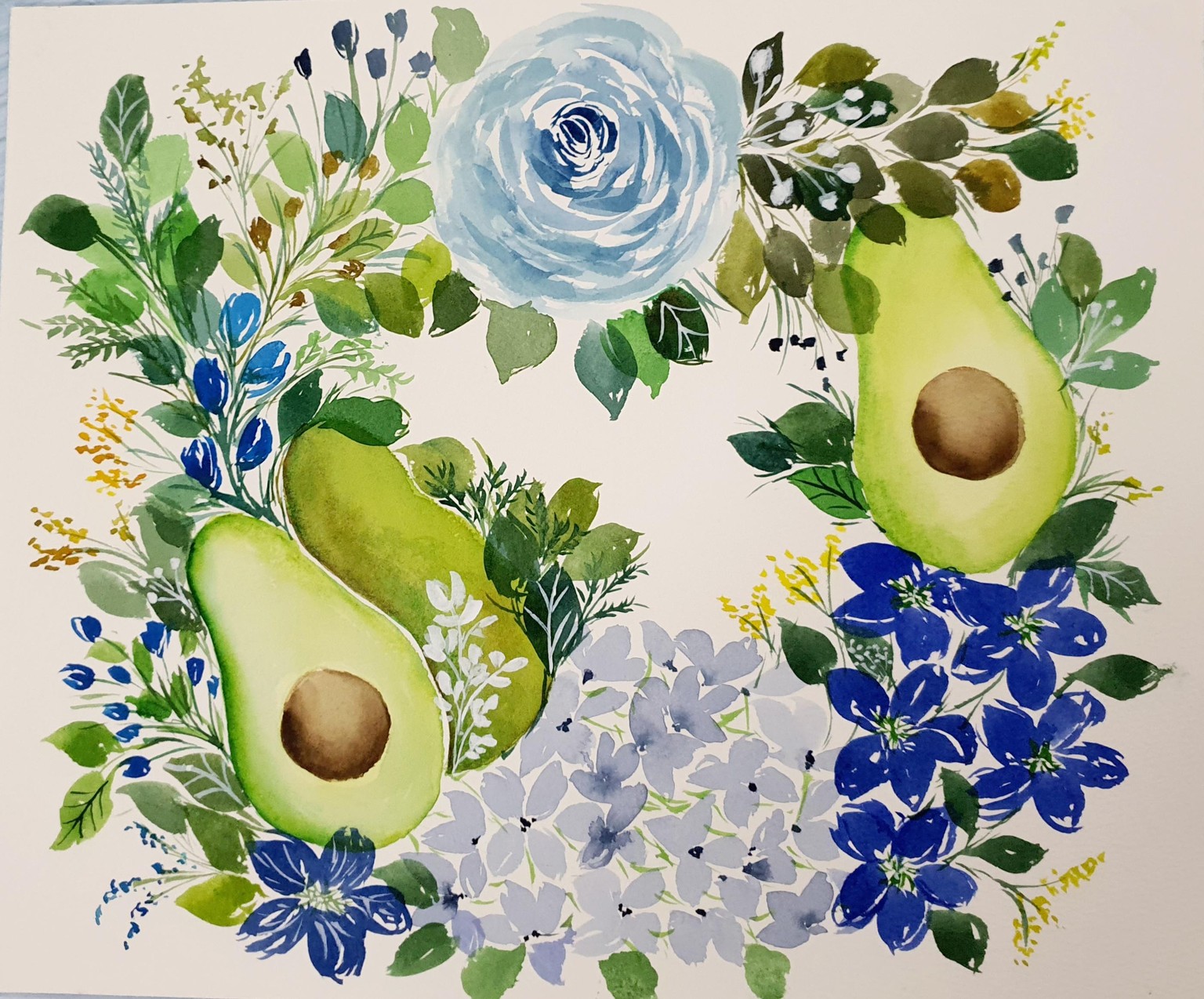 Watercolor Fruits and Florals Wreaths - image 3 - student project