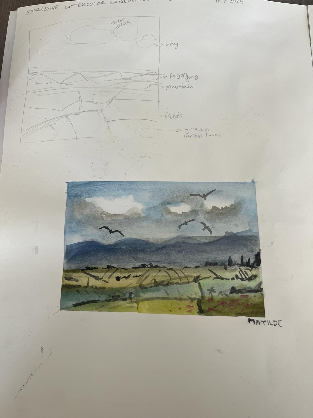 Watercolor landscapes - image 1 - student project