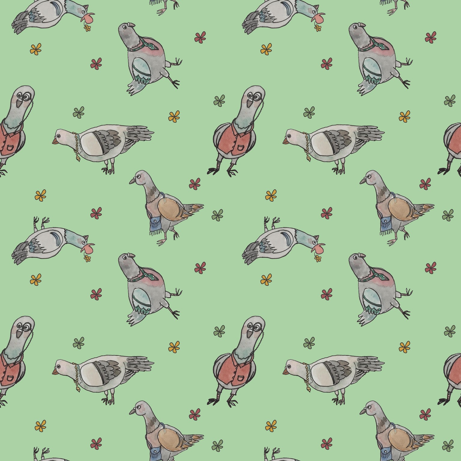 pigeons in green - image 1 - student project