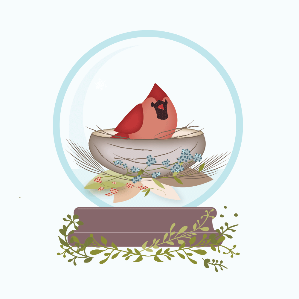 Cardinal snowglobe - image 1 - student project