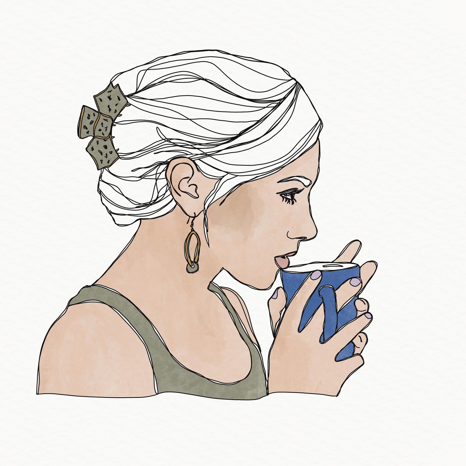 Contour Woman with Coffee - image 1 - student project