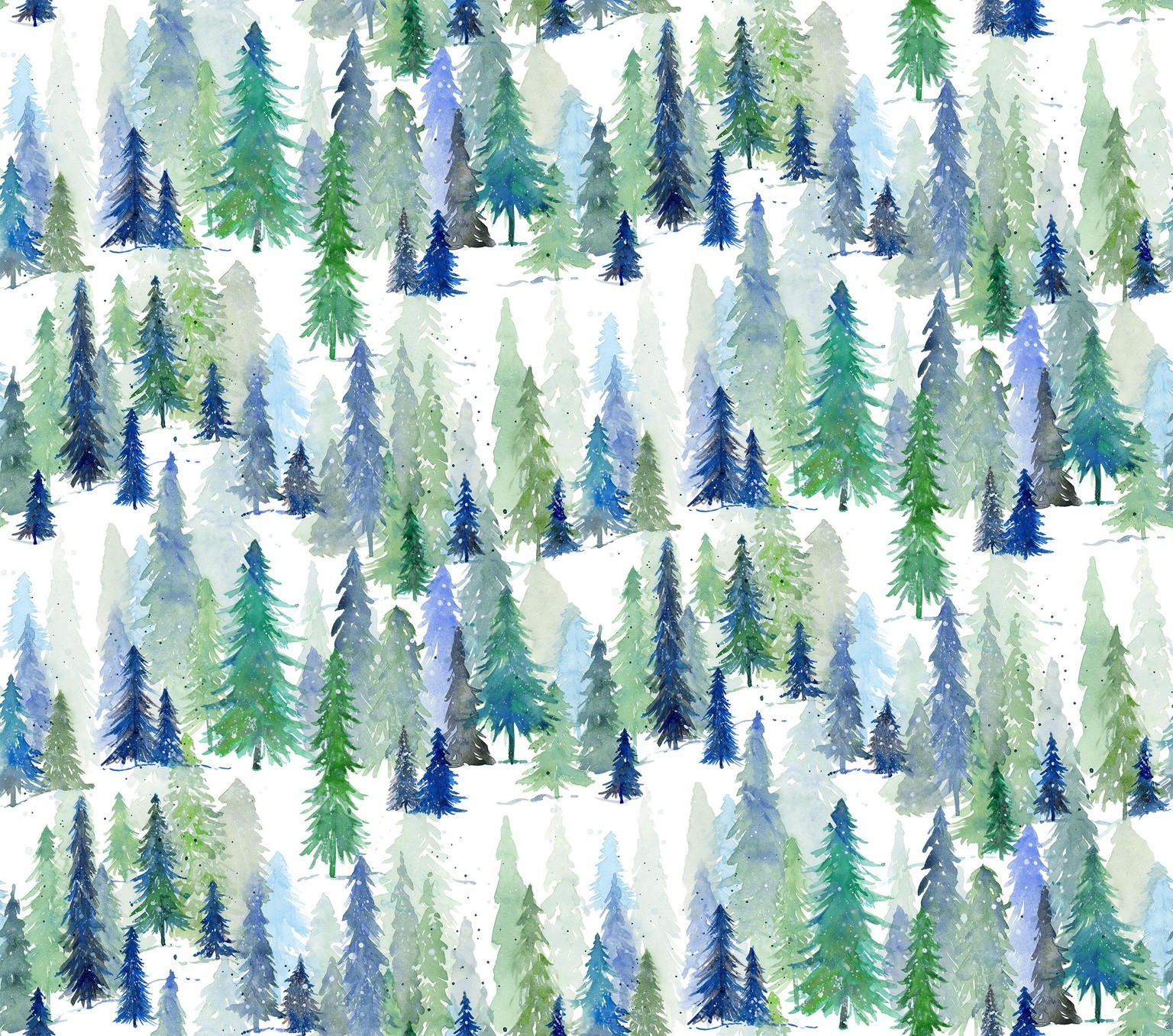 Winter Woods Watercolor Repeat - image 2 - student project