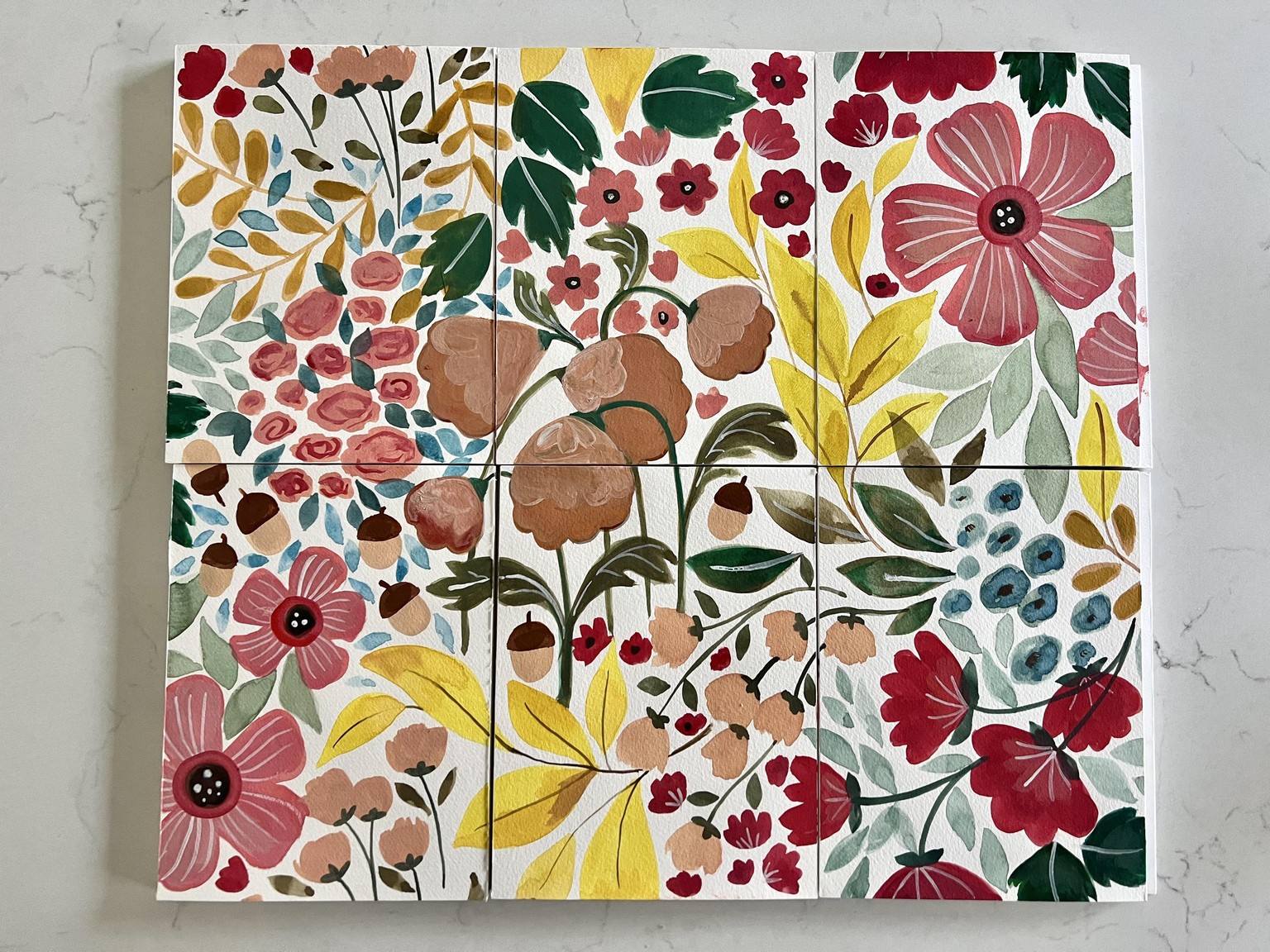 Gouache Floral Repeat - image 2 - student project