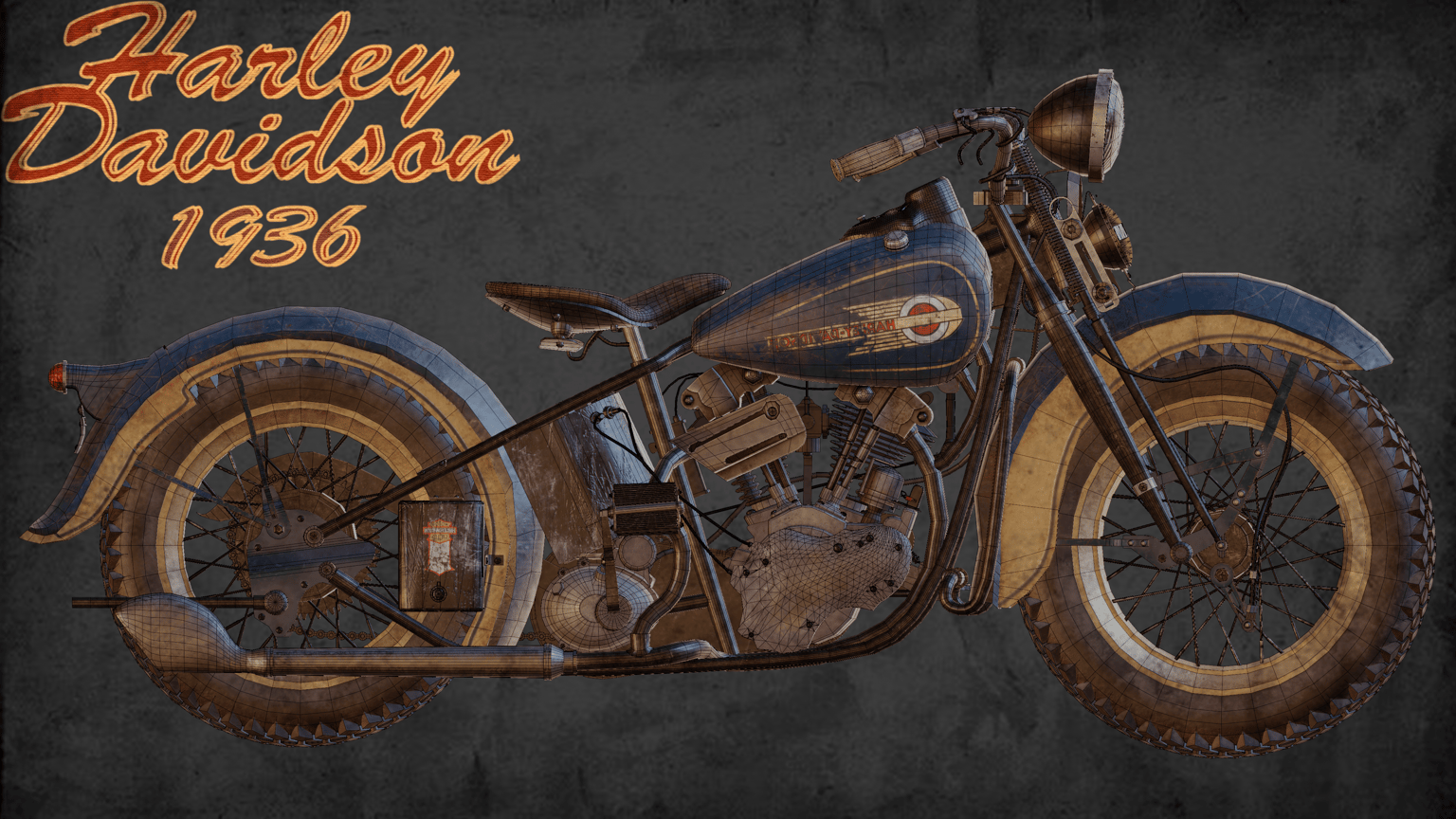Harley Davidson 1963 model 3D motorcycle - image 1 - student project