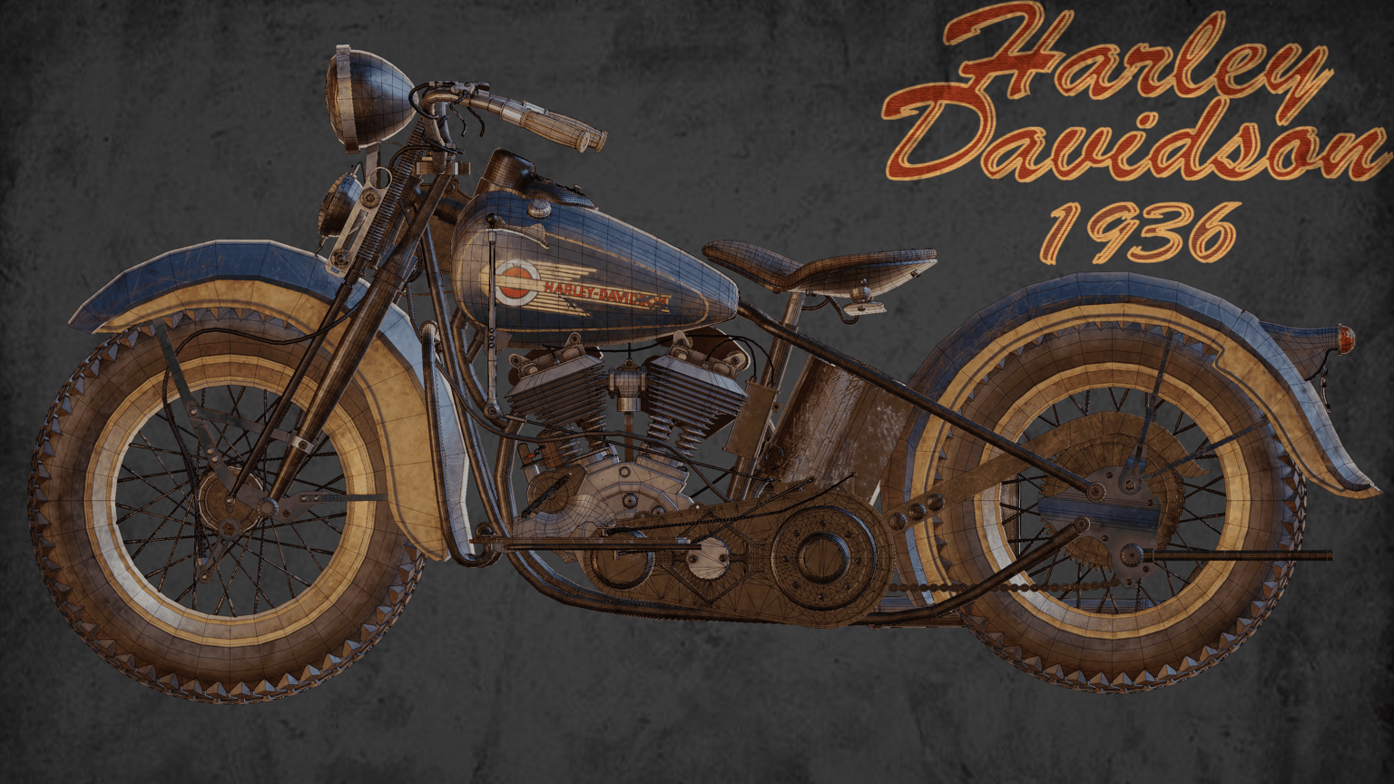 Harley Davidson 1963 model 3D motorcycle - image 3 - student project