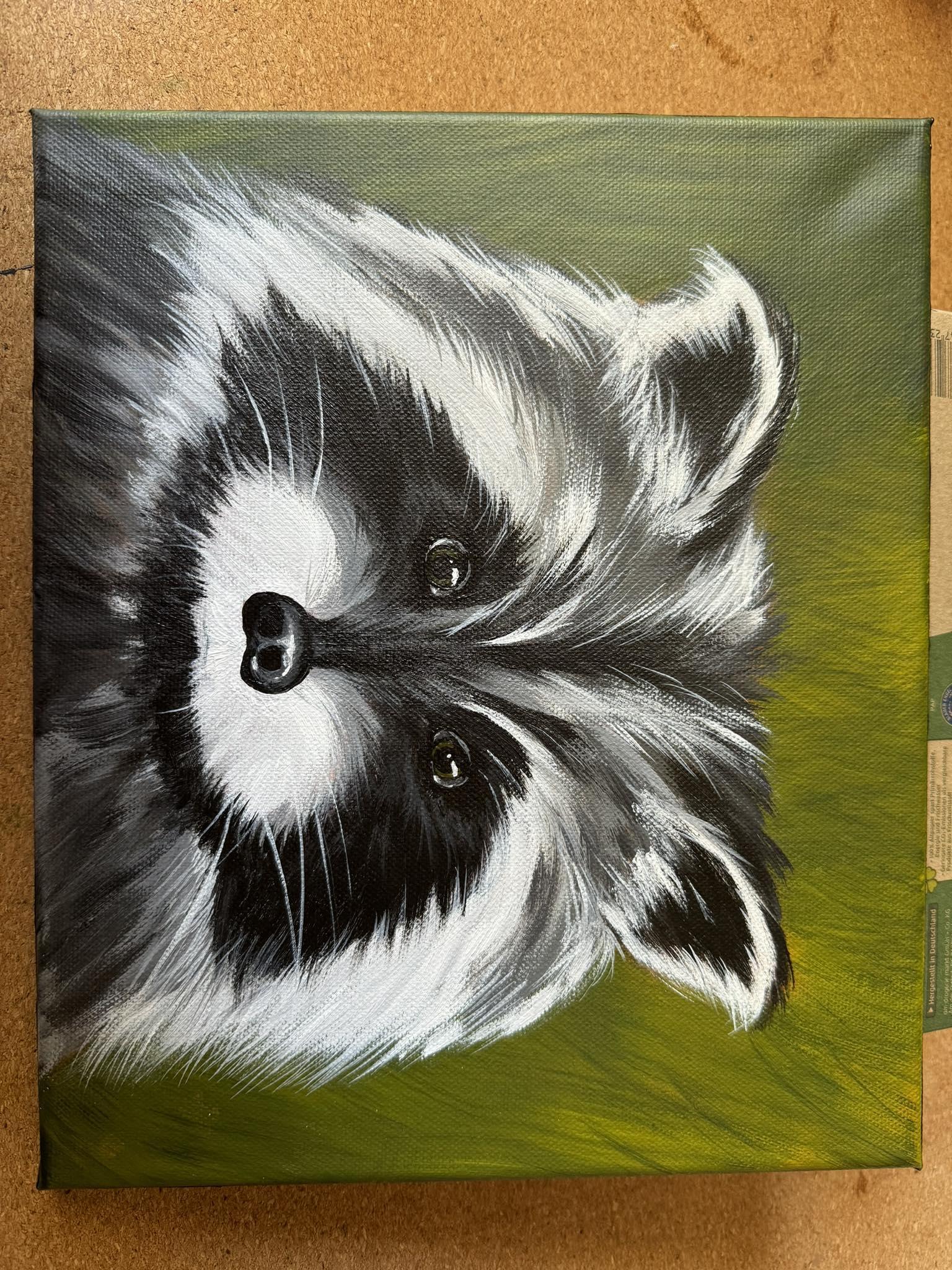 Acrylic raccoon portrait - image 1 - student project