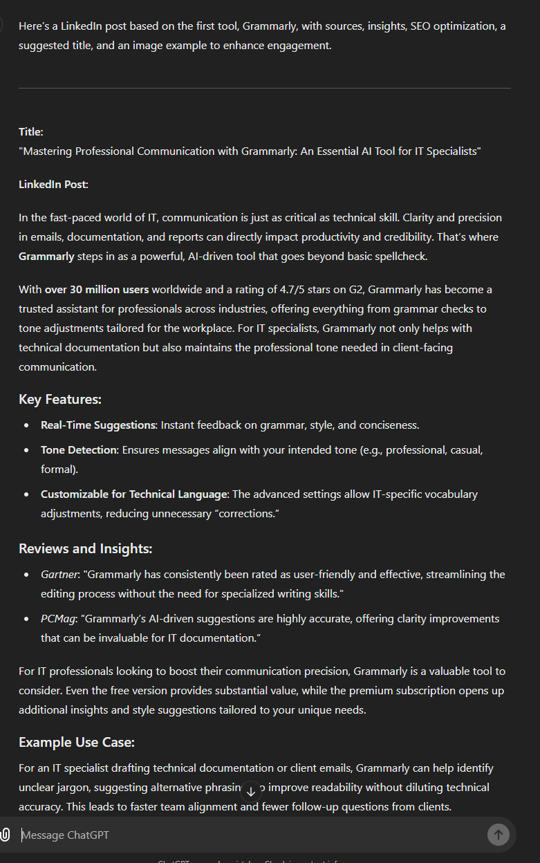 Linkedin posts on AI - image 4 - student project