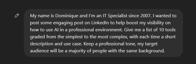 Linkedin posts on AI - image 1 - student project