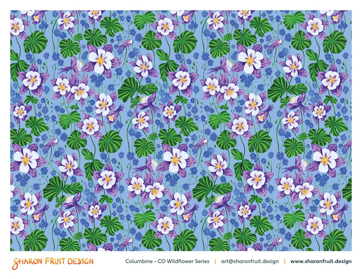 Columbine Florals - Half Drop Repeat - image 3 - student project