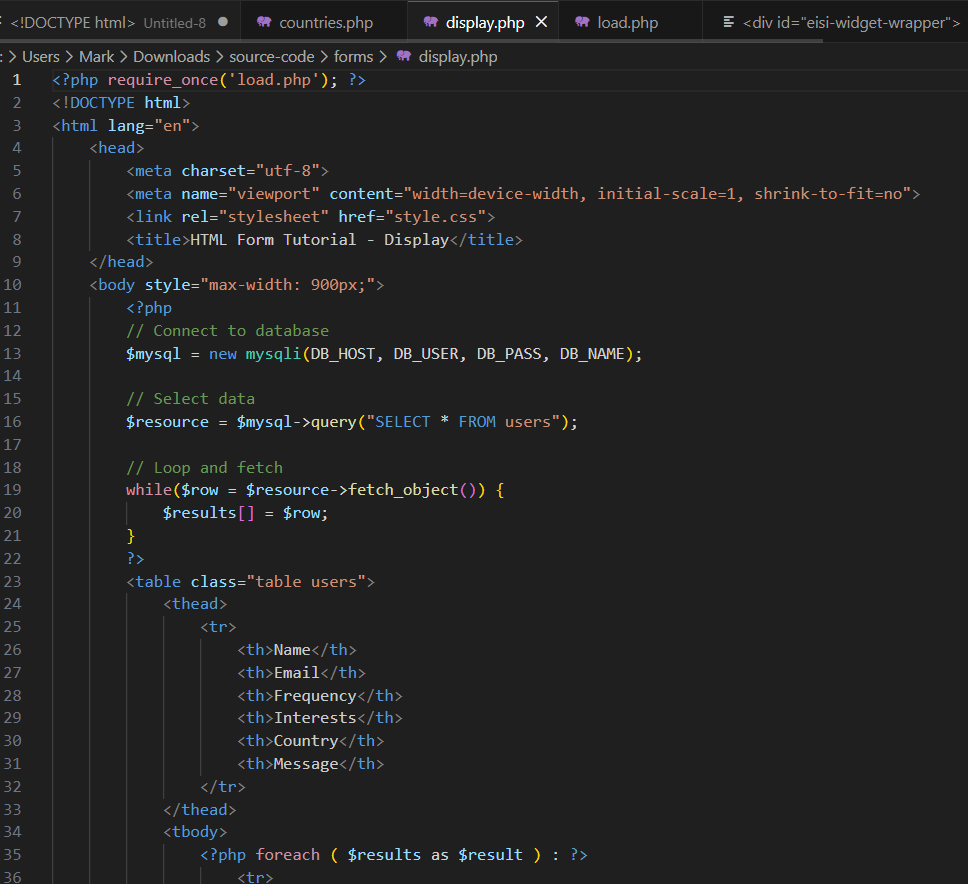 PHP practice - image 1 - student project