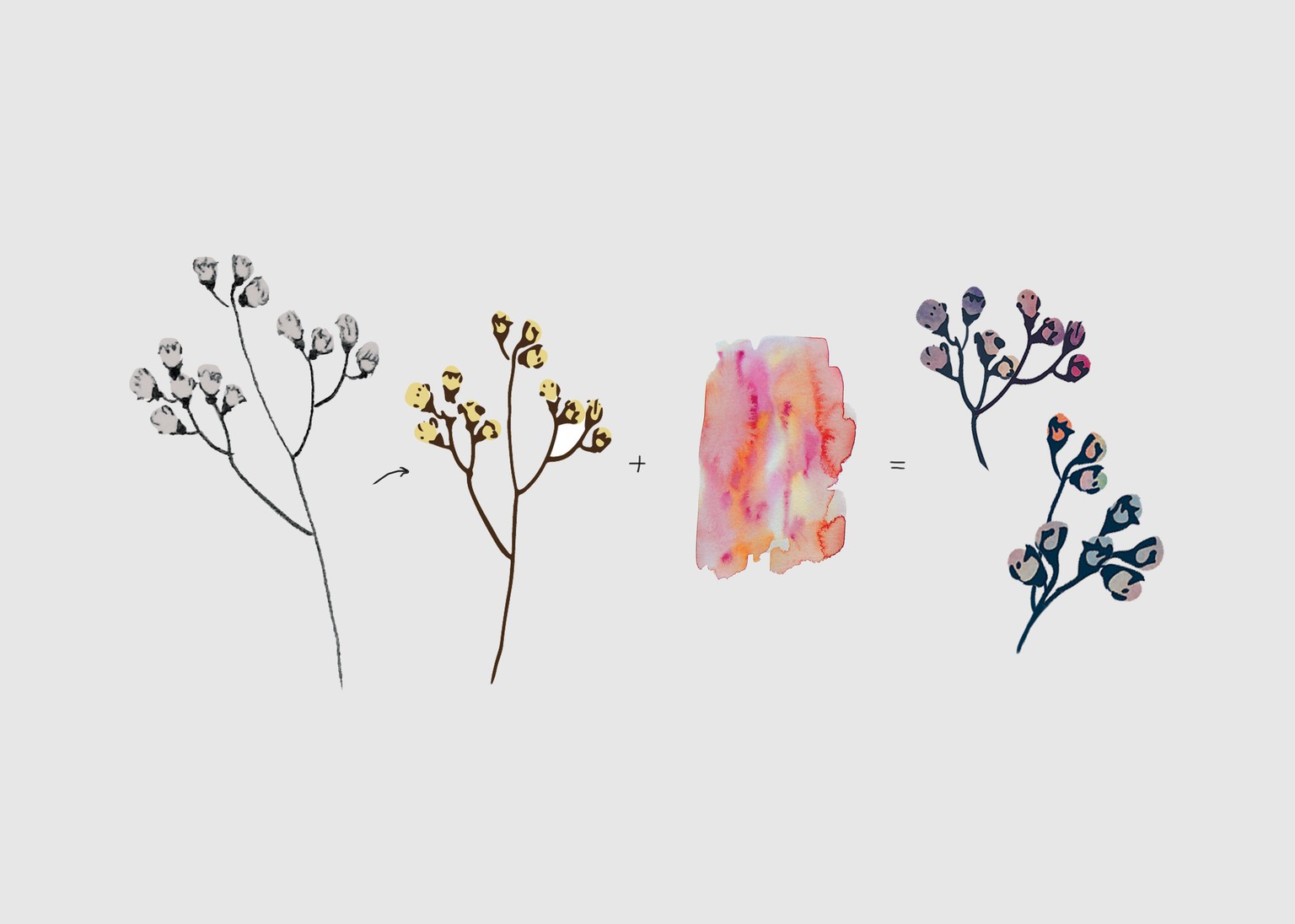 Watercolor flowers - image 2 - student project