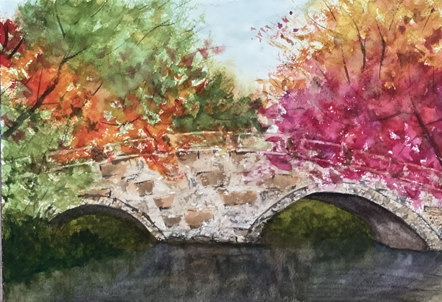 Autumn stone bridge - image 1 - student project
