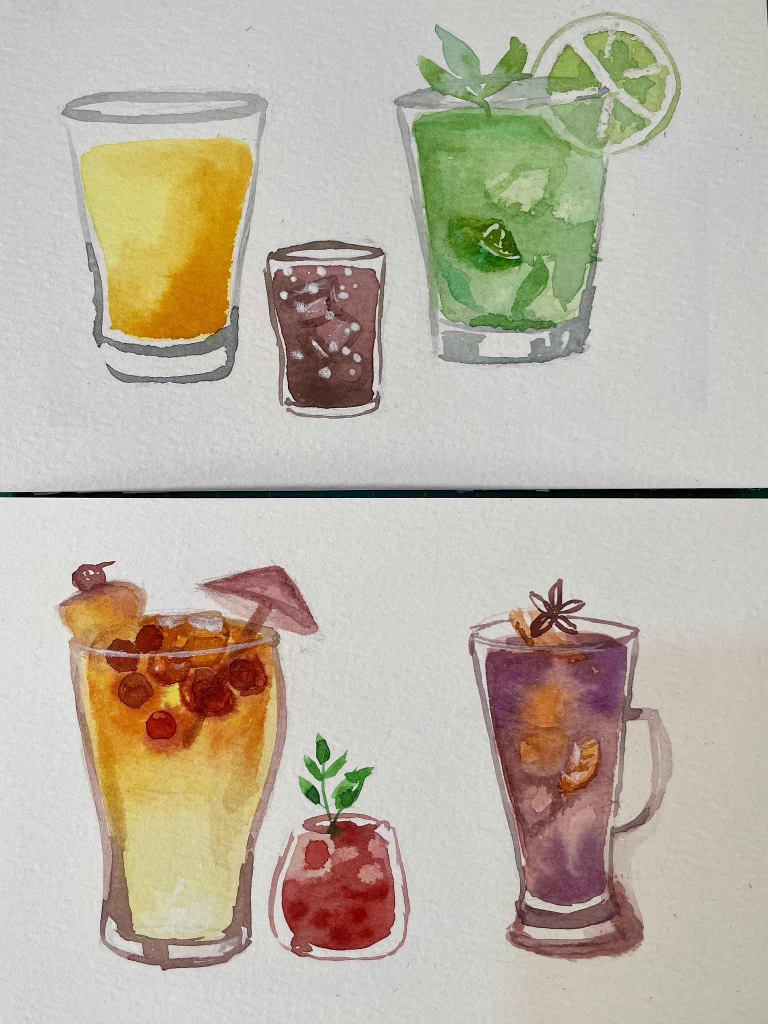 Loose and Lively Watercolor Drinks - image 1 - student project
