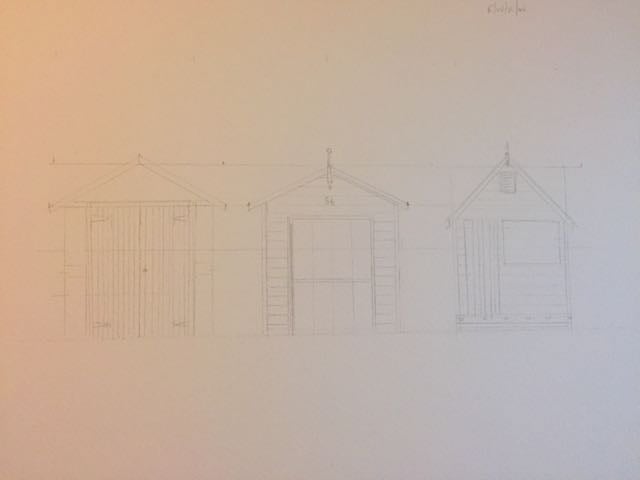 Beach Boxes - urban sketching project - image 2 - student project