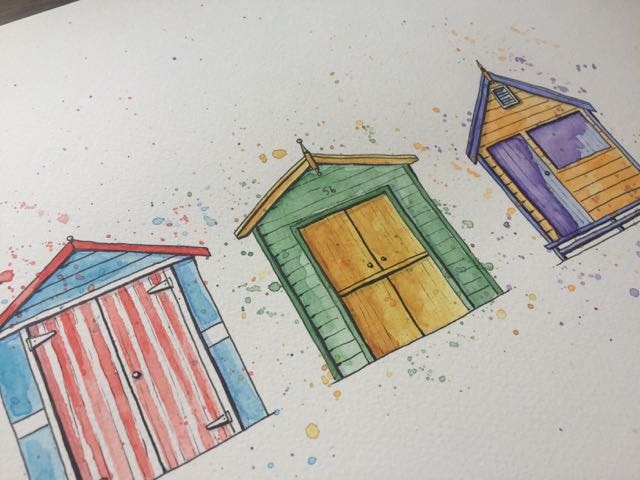 Beach Boxes - urban sketching project - image 5 - student project