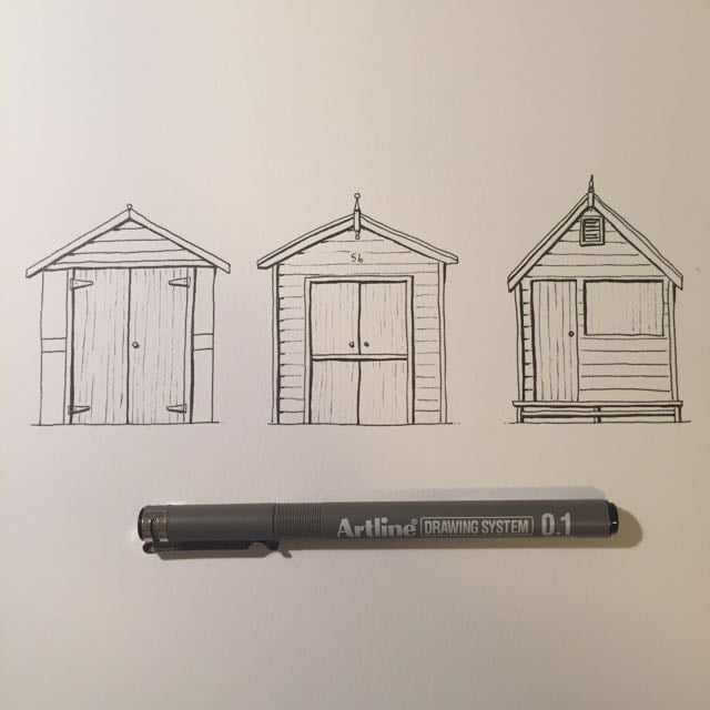 Beach Boxes - urban sketching project - image 3 - student project