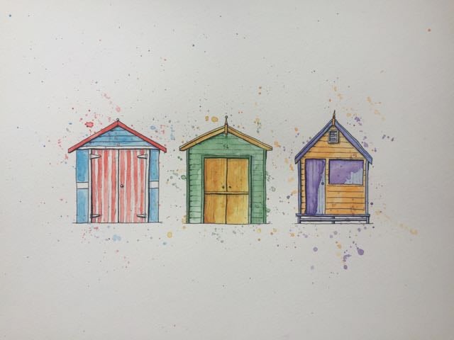 Beach Boxes - urban sketching project - image 1 - student project