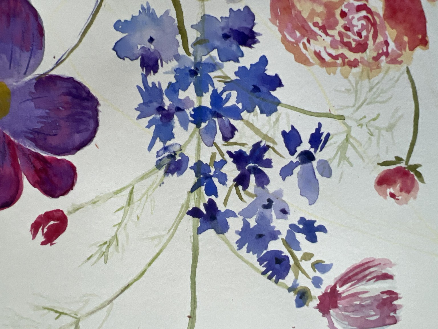 Learning watercolor florals - image 1 - student project