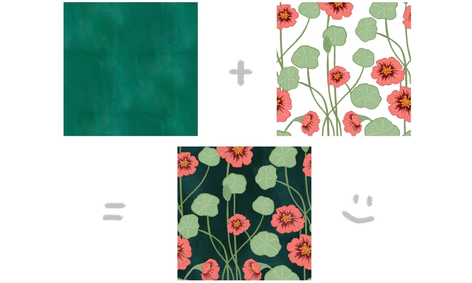 Nasturtium pattern with texture - image 1 - student project