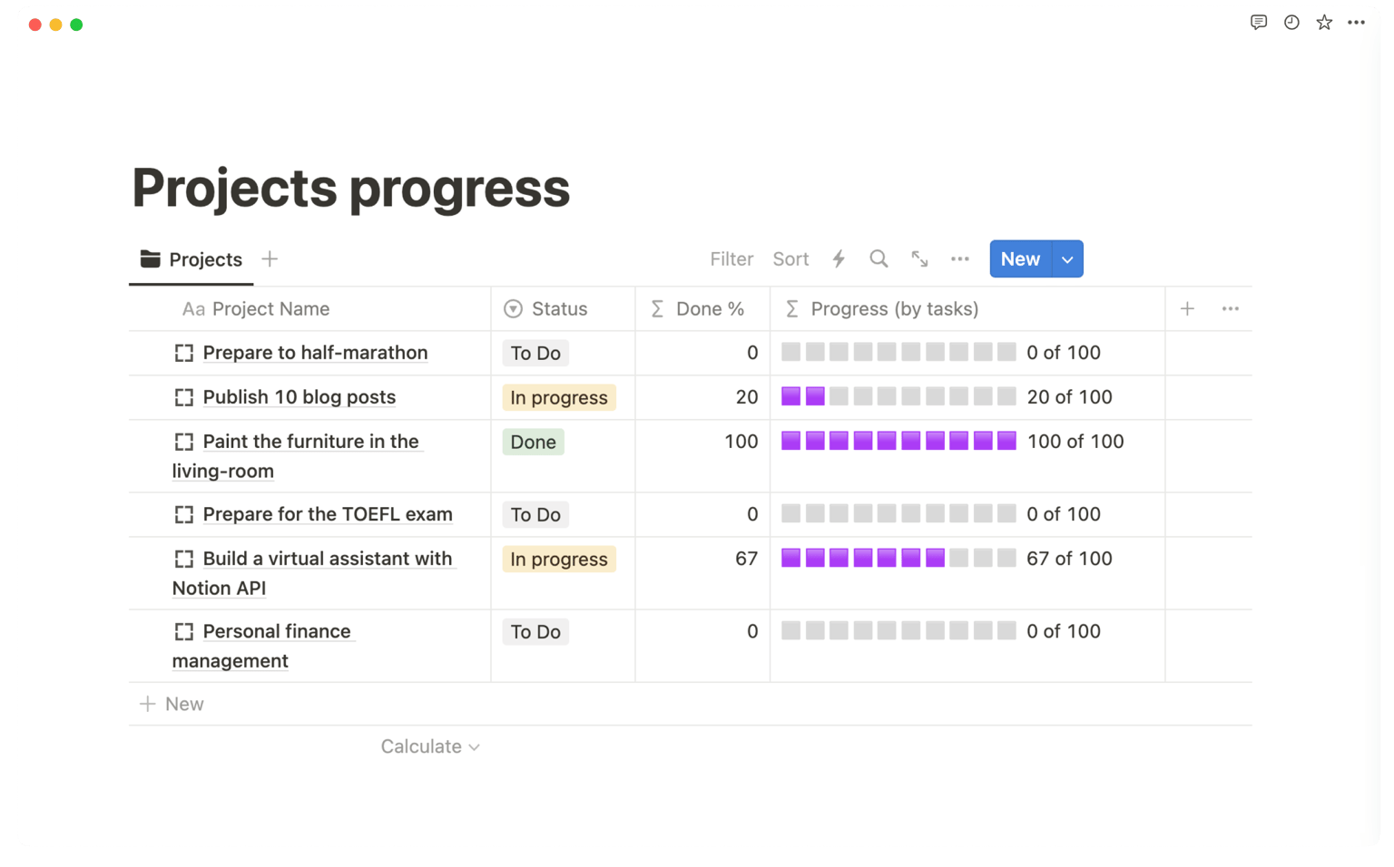 Progress for the Income Tracker in Notion - image 2 - student project