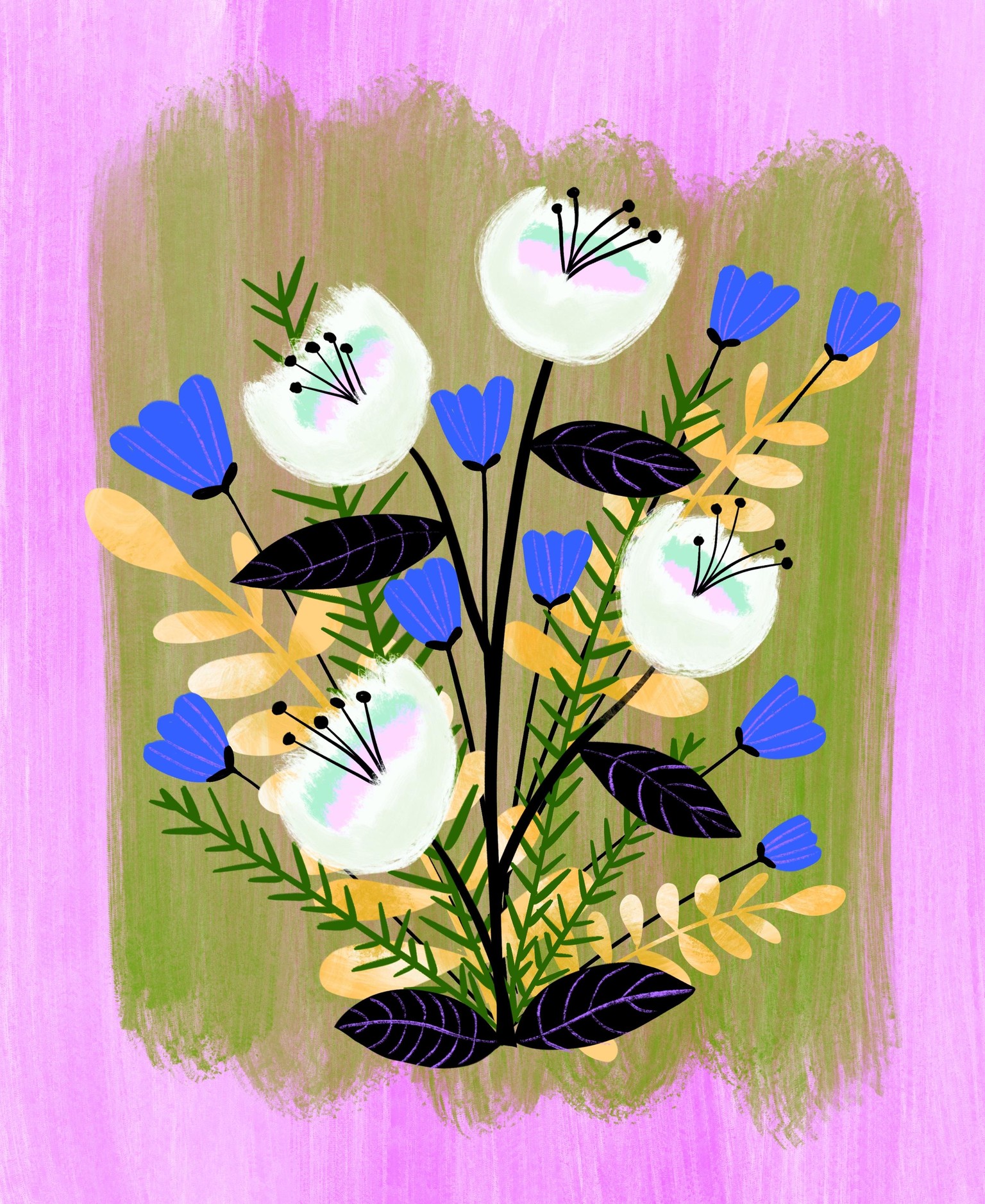 More Gouache Flowers - image 2 - student project