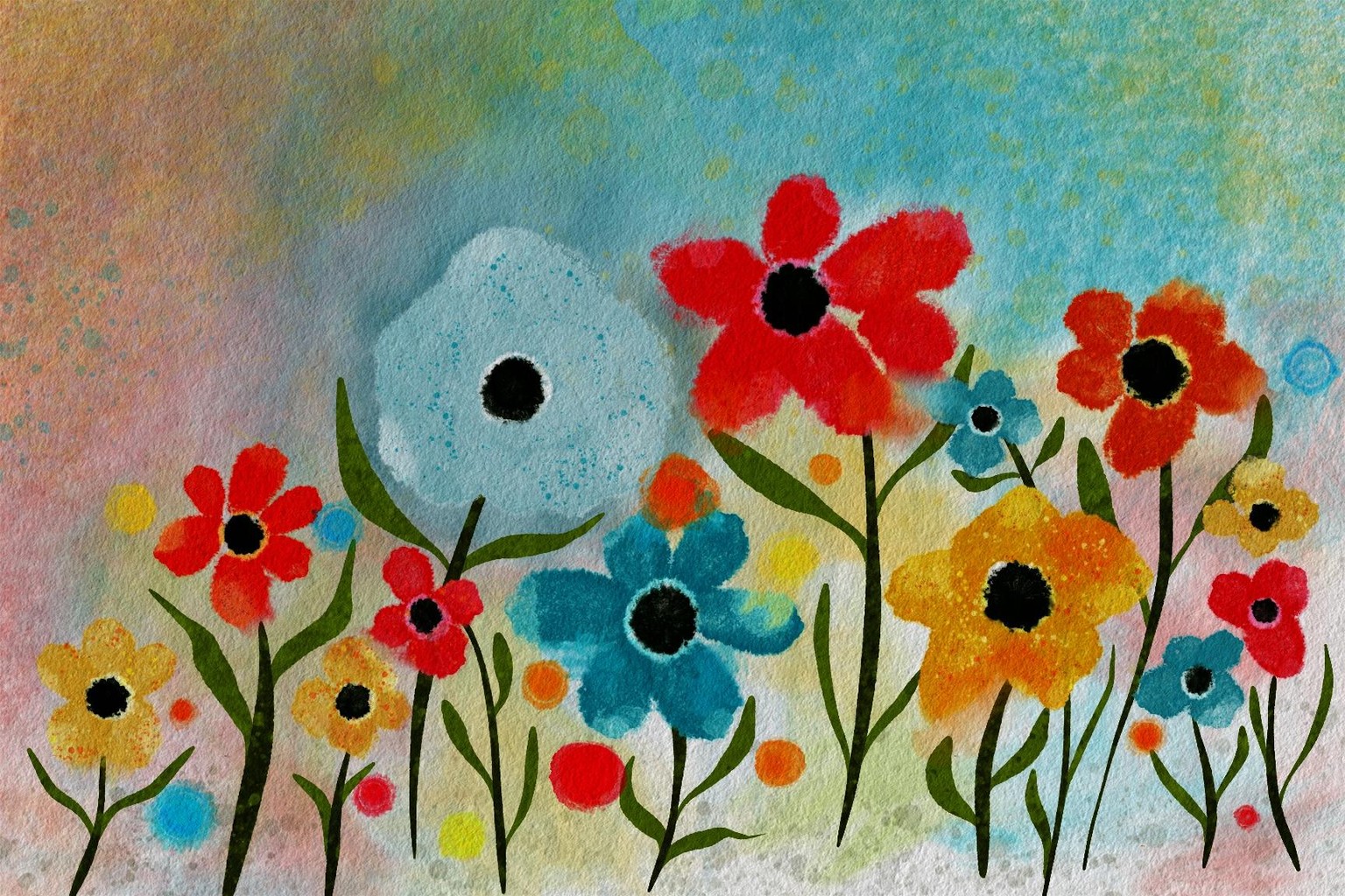 Happy loose Florals - image 1 - student project