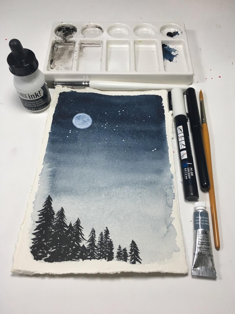 Moon and stars - image 1 - student project
