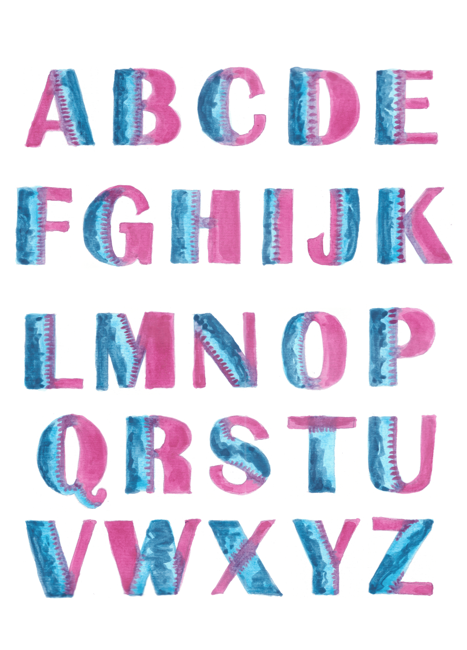 Watercolor Alphabet - image 3 - student project