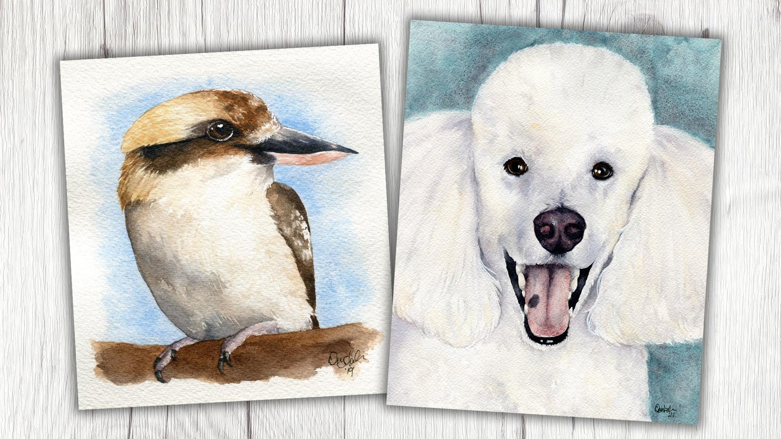 White Animals in Watercolor - image 6 - student project