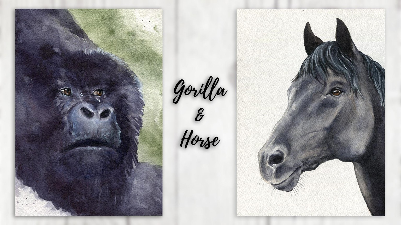 Black Animals in Watercolor - image 3 - student project