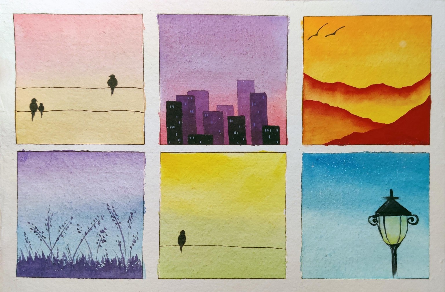 Watercolor Mini Paintings - Composition and Elements - image 1 - student project