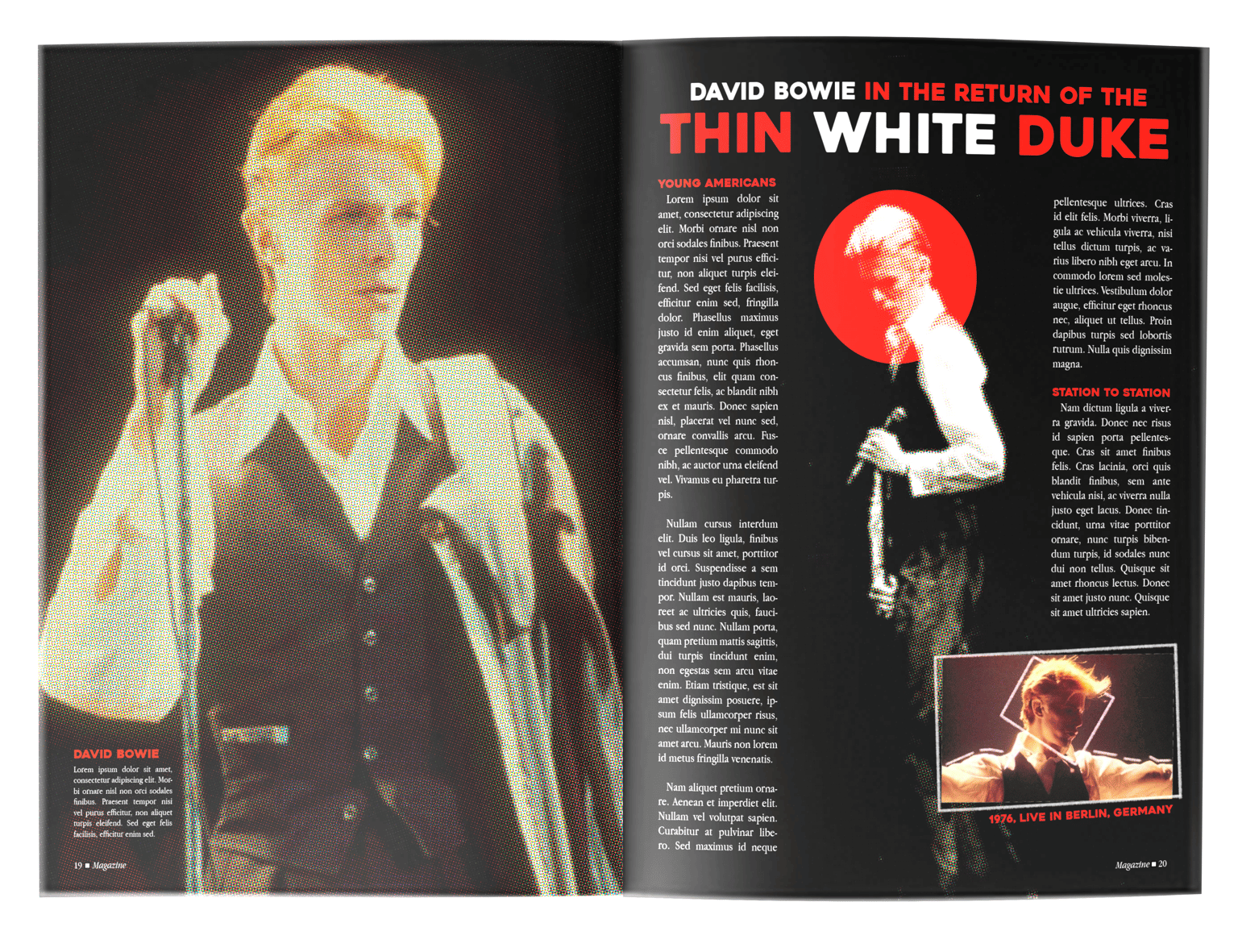 Two-Page Magazine Spread about Bowie - image 1 - student project
