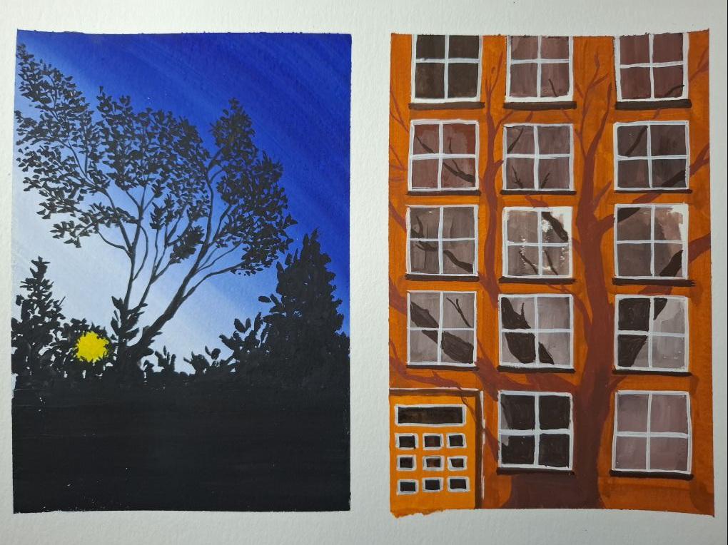 Landscape painting with gouache - image 3 - student project