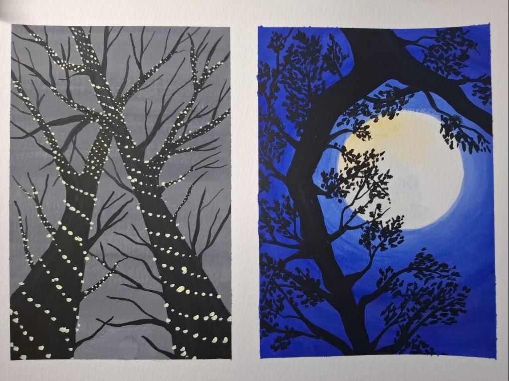 Landscape painting with gouache - image 1 - student project