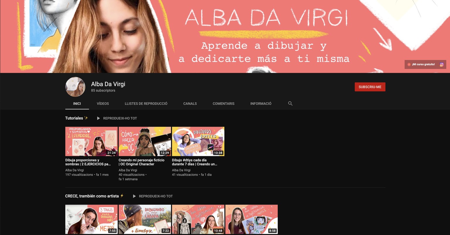 Alba Da Virgi - YouTube Channel Set Up! - image 1 - student project