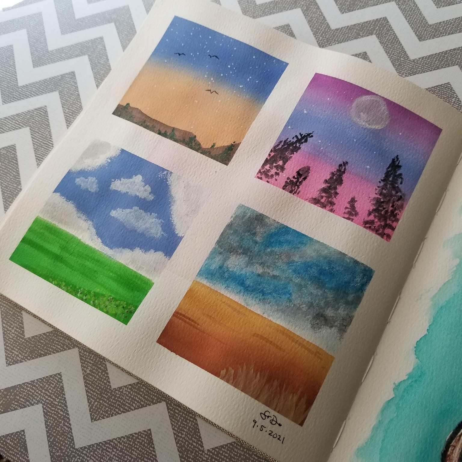 Painting Gouache Skies and Clouds - image 2 - student project