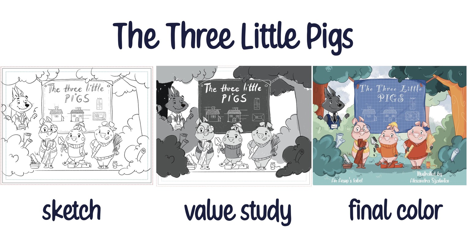 The Three Little Pigs, first cover design - image 1 - student project