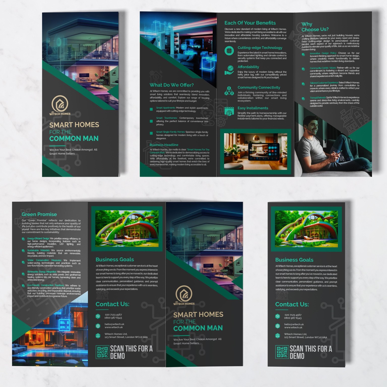Trifold Brochure for Smart Homes Real Estate Company - image 1 - student project