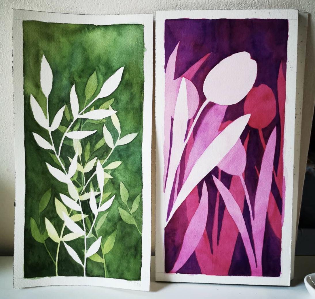Watercolor negative painting - image 1 - student project