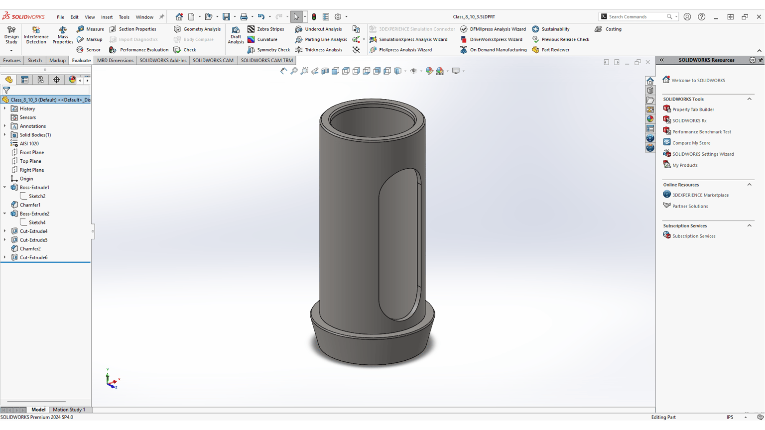 SOLIDWORKS Class 8  Projects - image 3 - student project