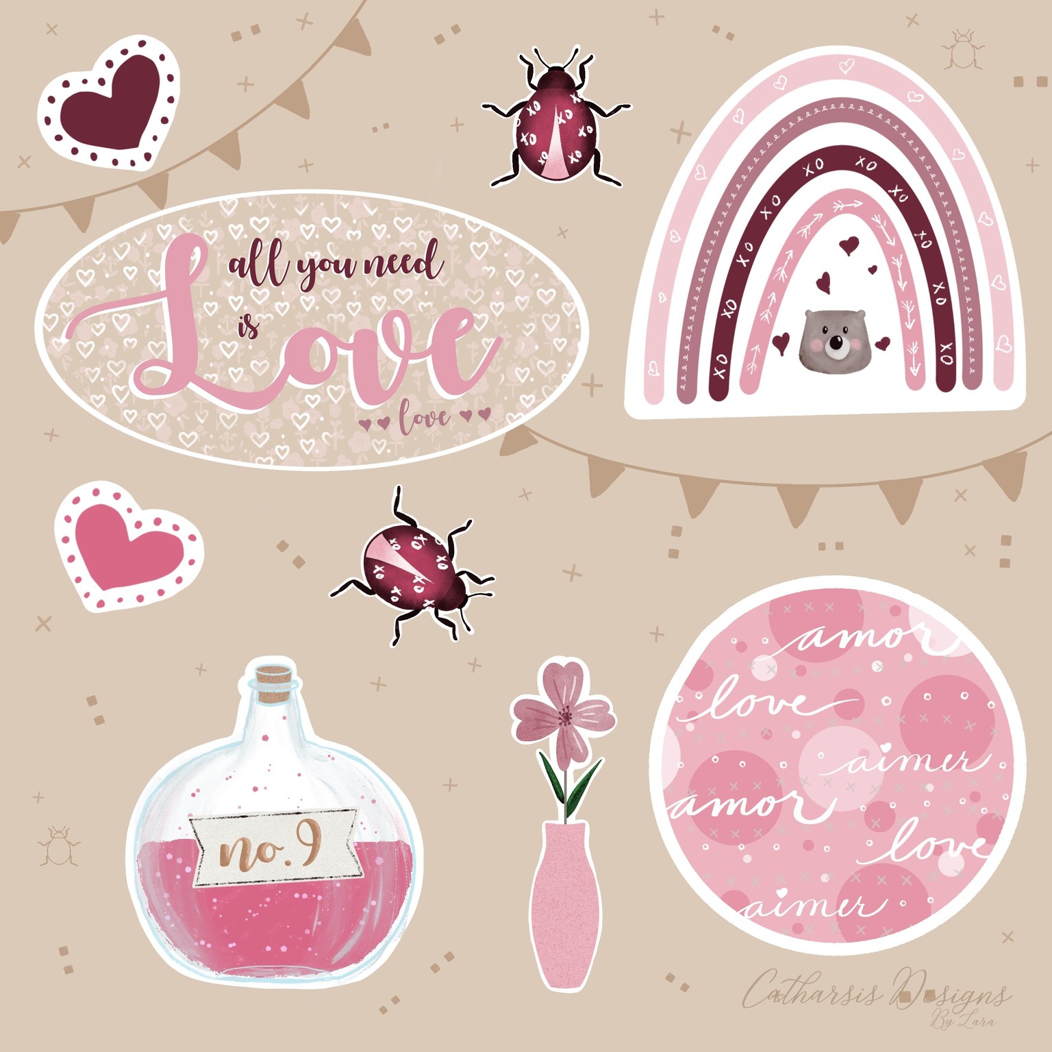 Valentine’s Day Sticker Sheet - image 1 - student project