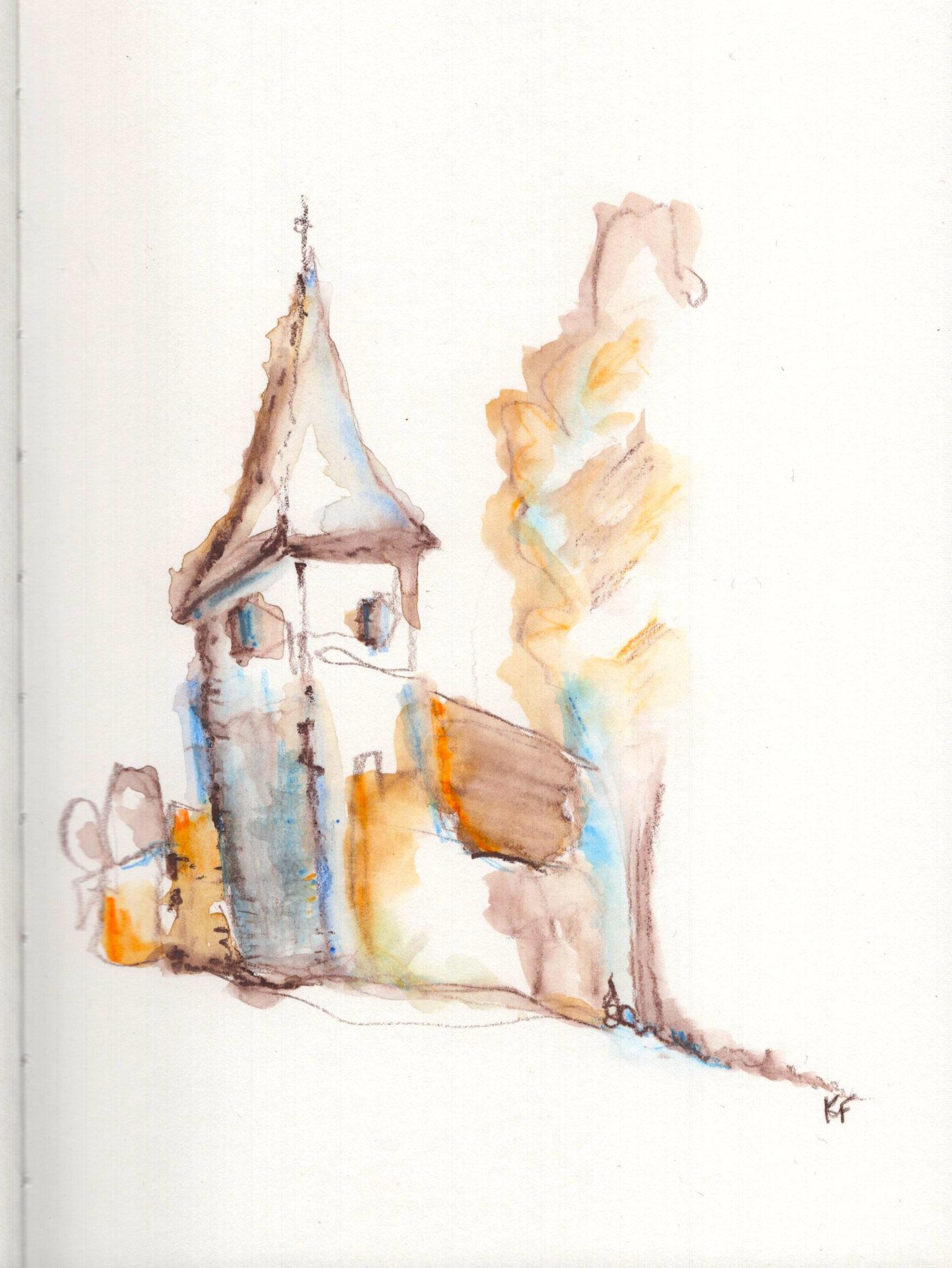 Church_Watercolor Pencil Masterclass - image 1 - student project