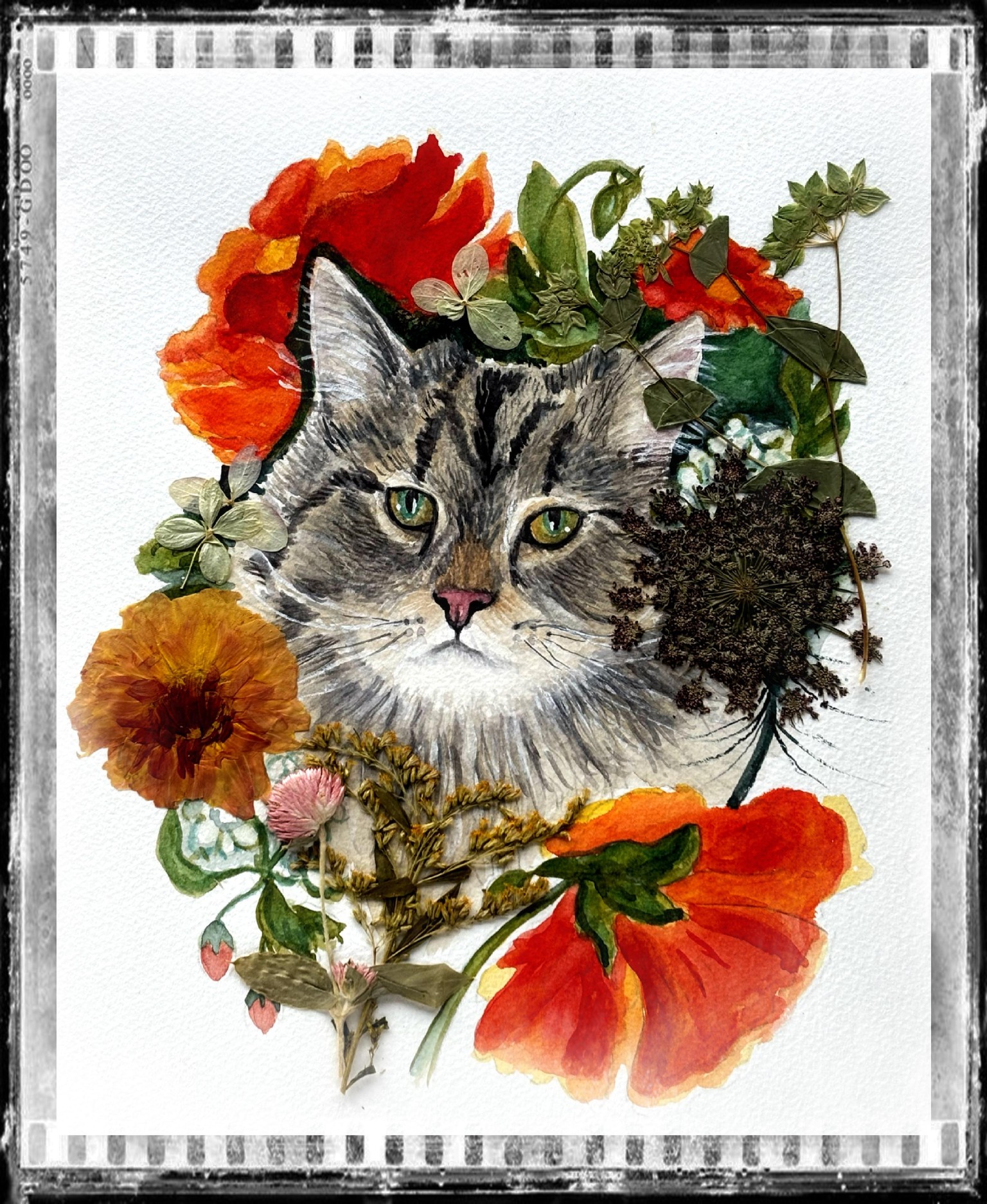 Cats and Flowers with Watercolor - image 1 - student project