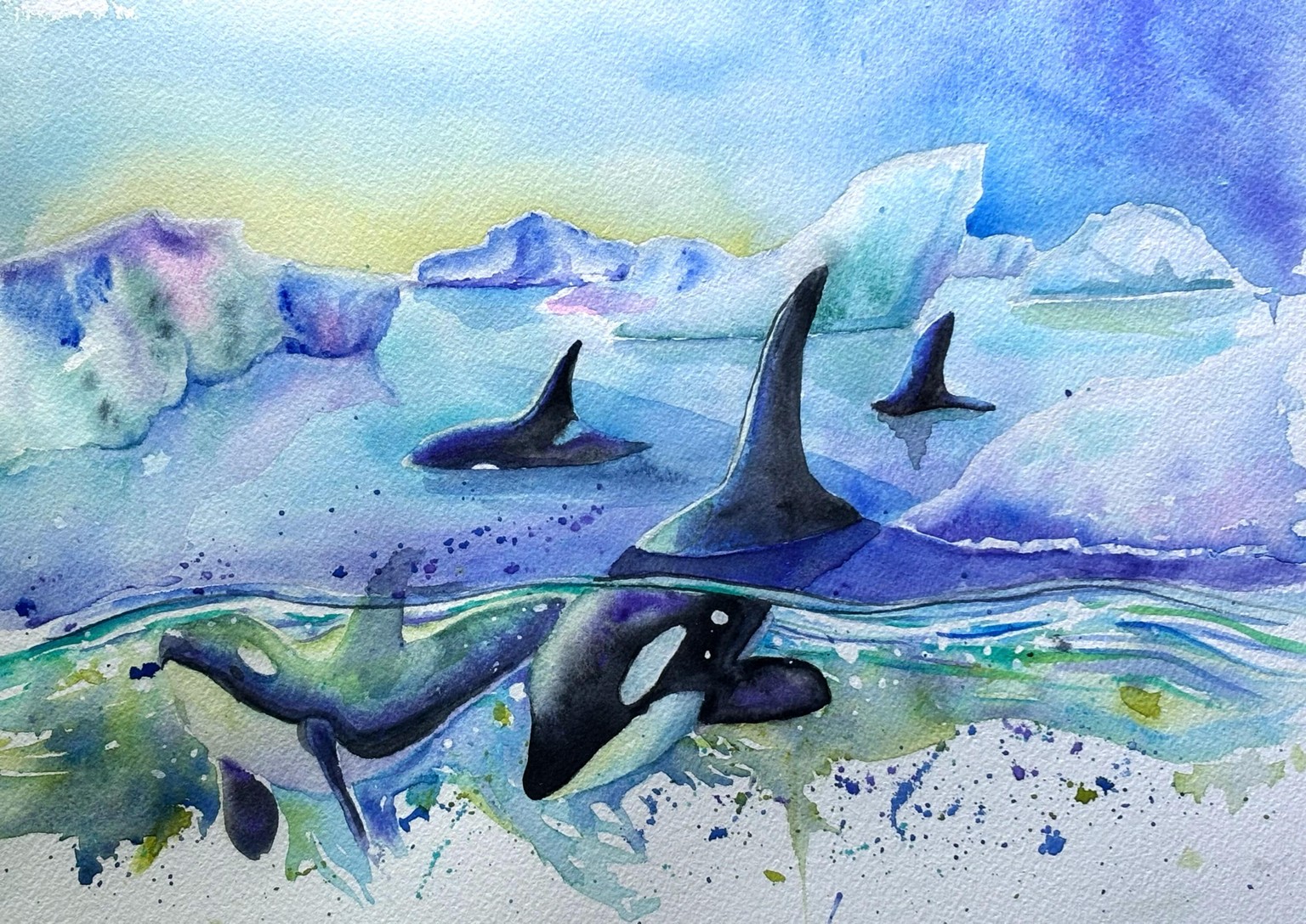 Splashy Watercolor Otter - image 2 - student project