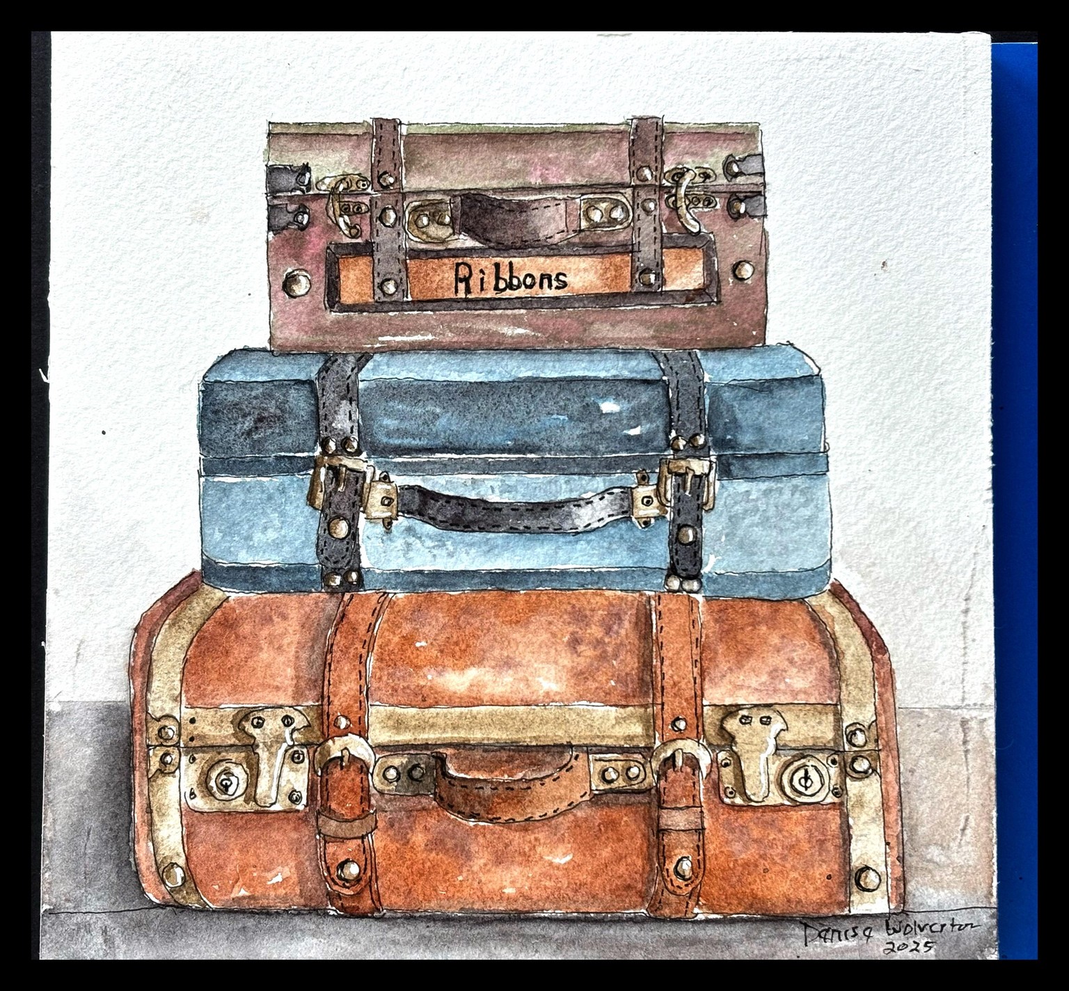 Watercolor Vintage Luggage - image 1 - student project