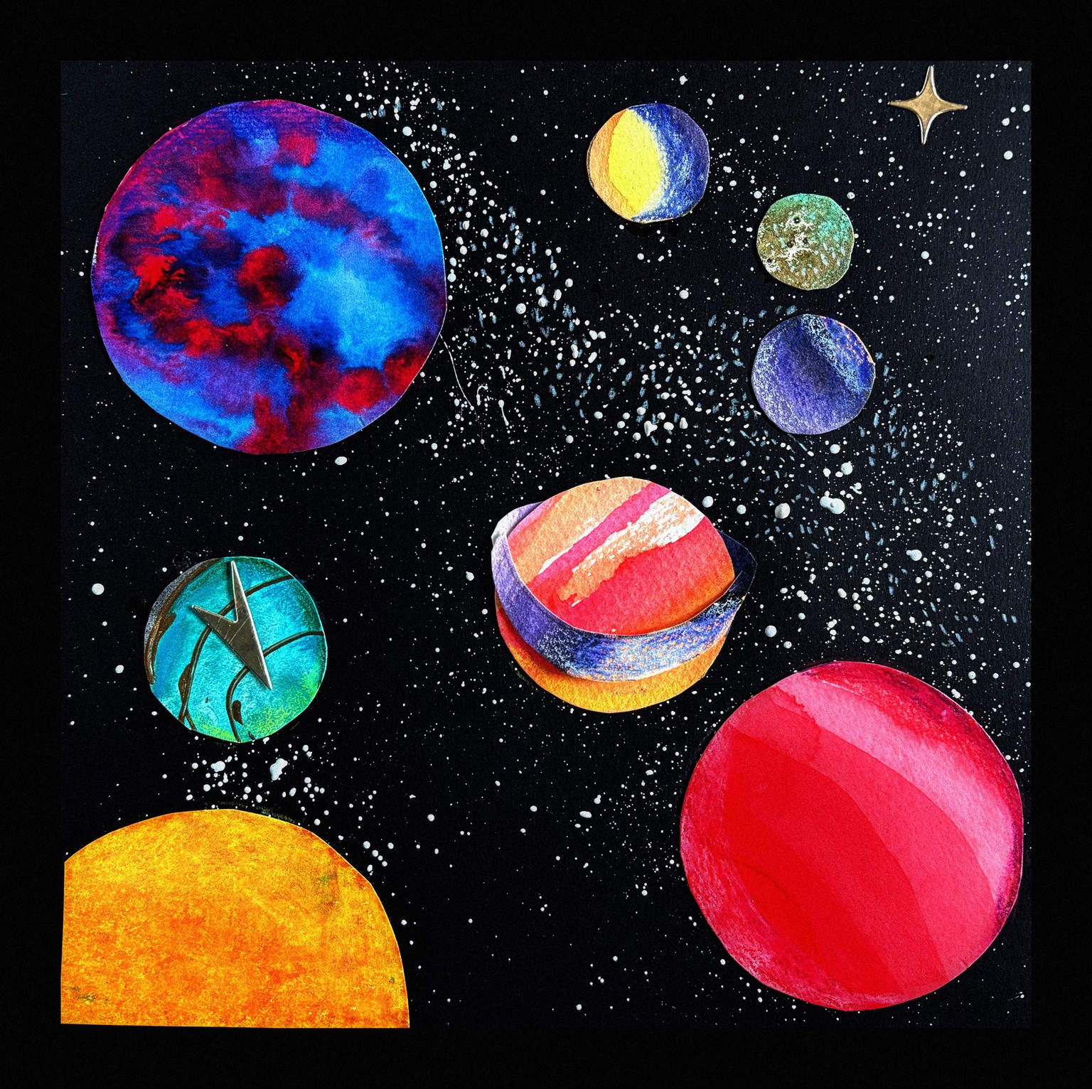 Mixed Media Space Collage - image 2 - student project